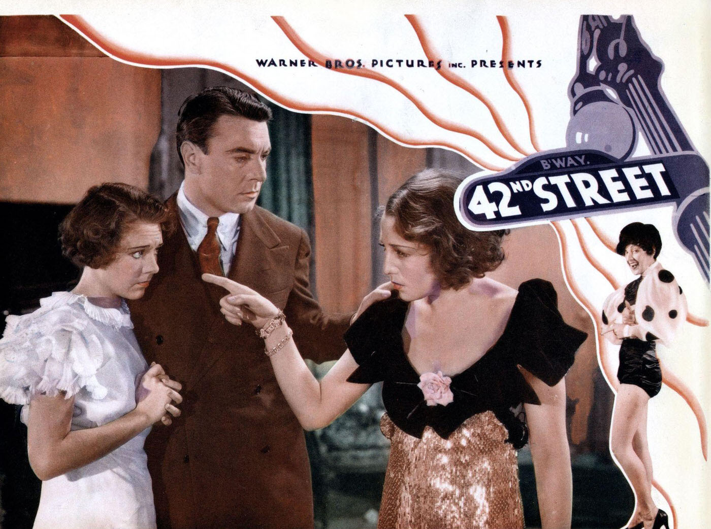 42Nd Street, Lobbycard, From Left, Ruby Keeler, George Brent, Bebe Daniels, 1933