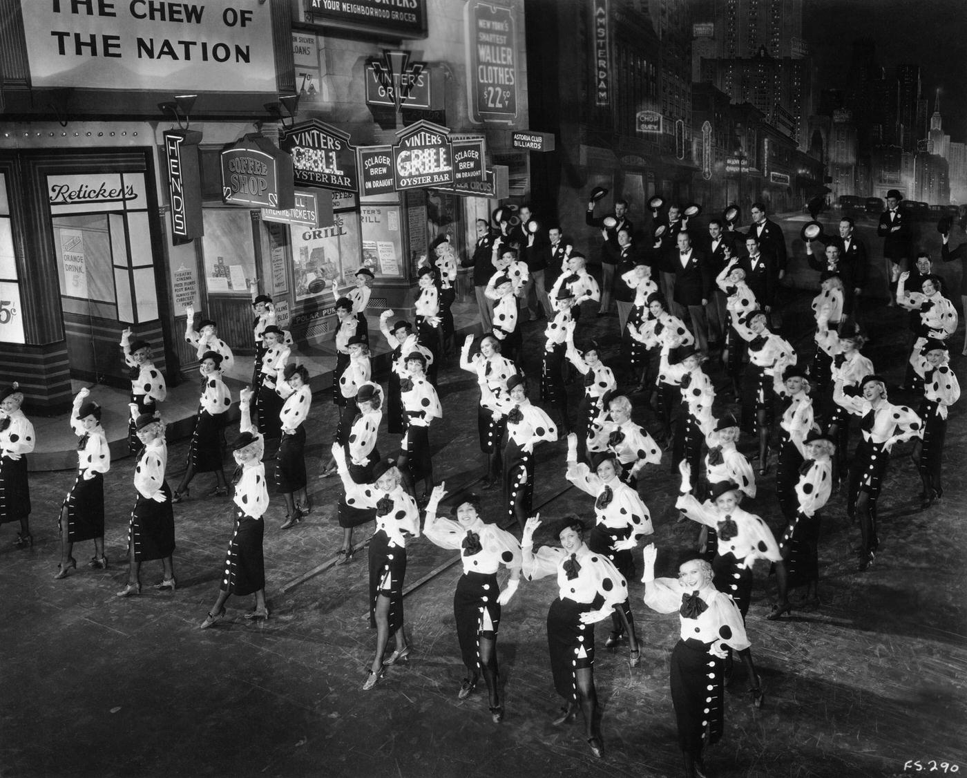 Men And Women Dancing In Unison During A Musical Number From The 1933 Motion Picture 42Nd Street.