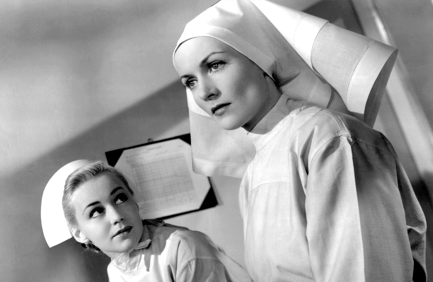 Anne Shirley And Carole Lombard In Vigil In The Night, 1940