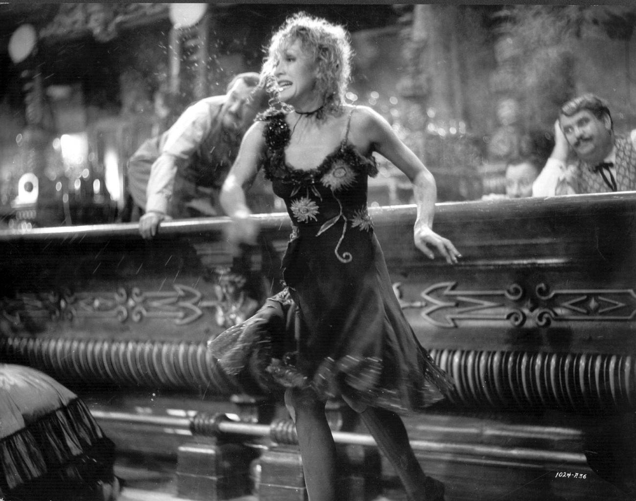 Marlene Dietrich During A Saloon Fight In The Classic Western 'Destry Rides Again'.