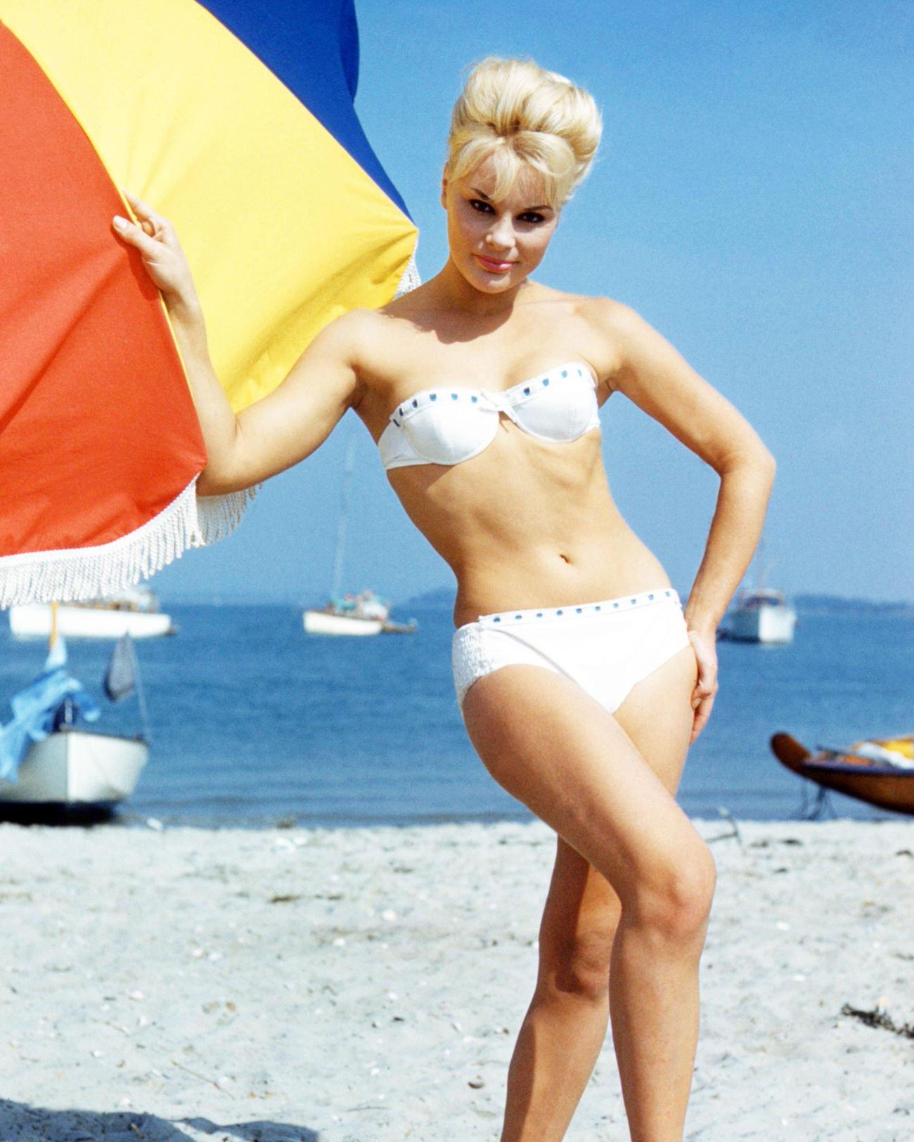 Elke Sommer Wearing A Bikini On A Beach, 1963