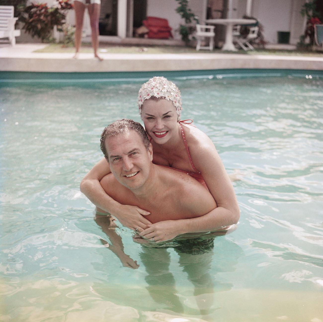 Esther Williams With A Friend At The Lighthouse Club, Andros Island, Bahamas, 1958