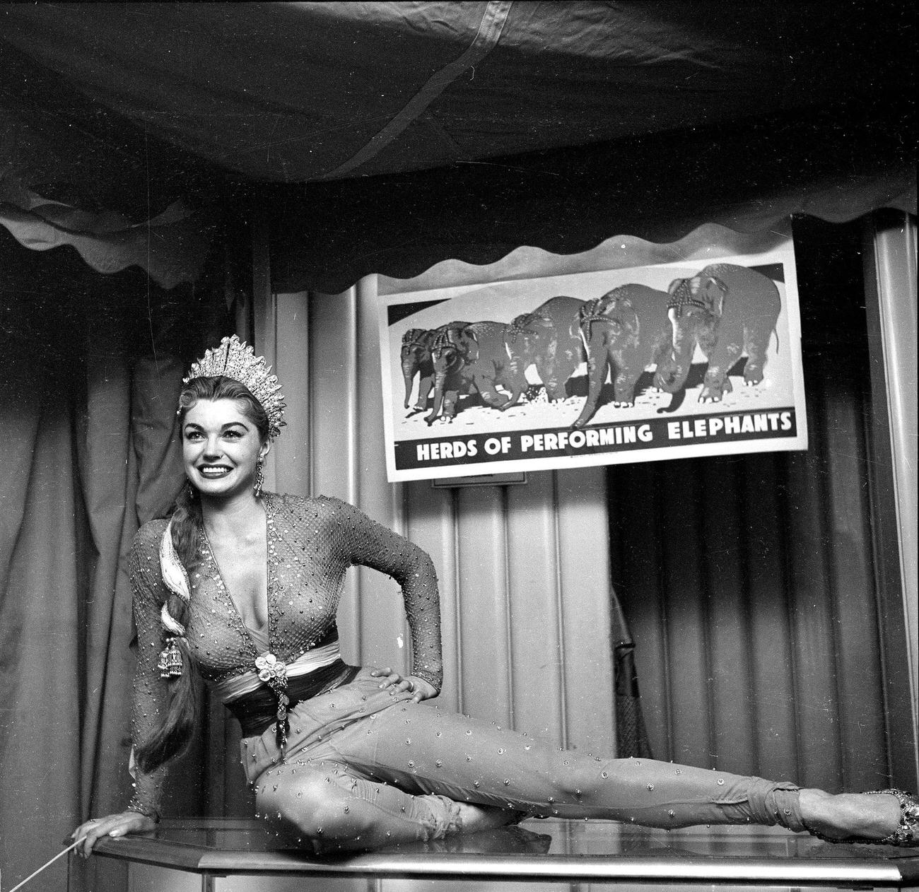 Esther Williams At Sonja Henie'S Circus Party In Los Angeles, 1955