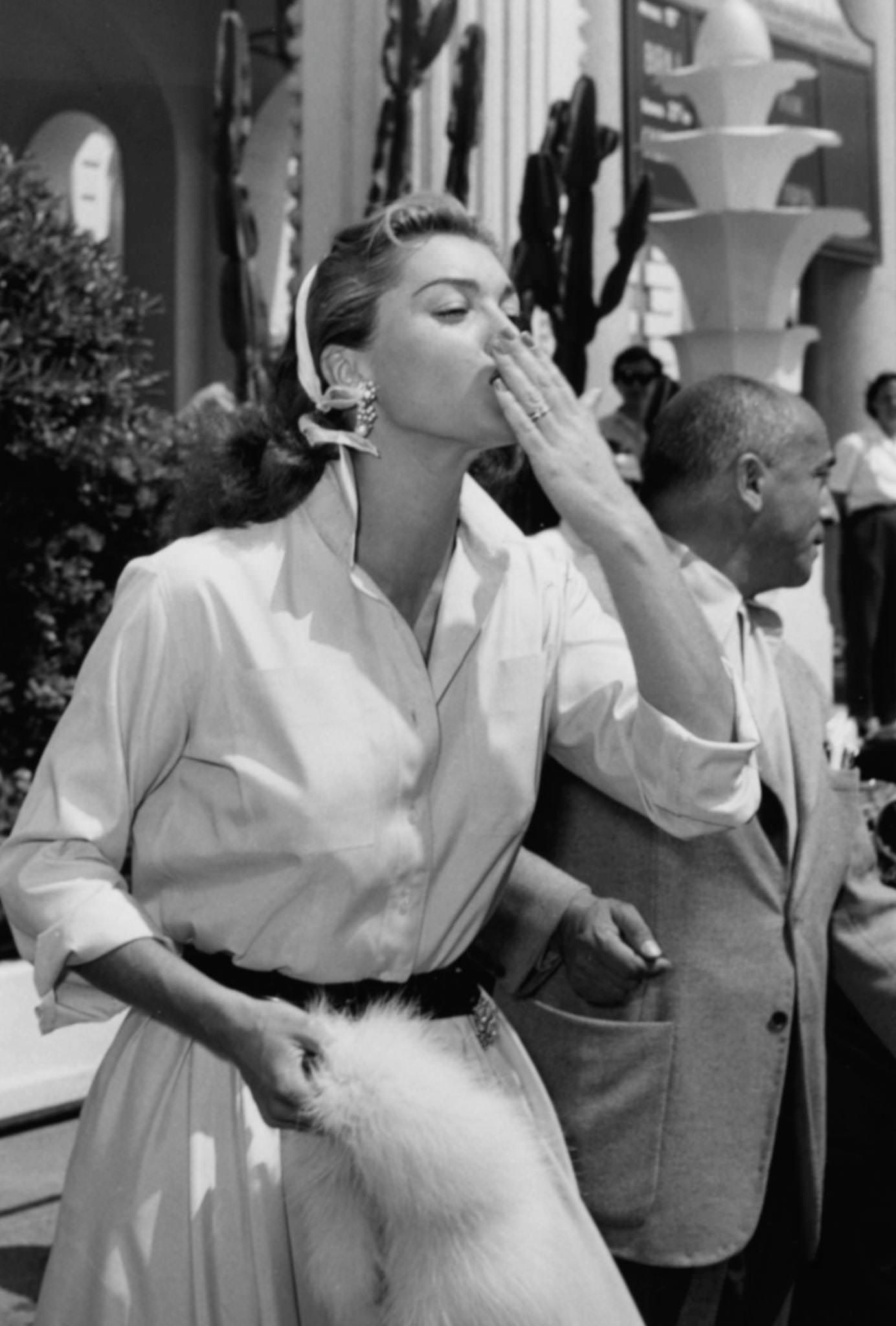 Esther Williams Blowing A Kiss At The Cannes Film Festival, May 1St 1955
