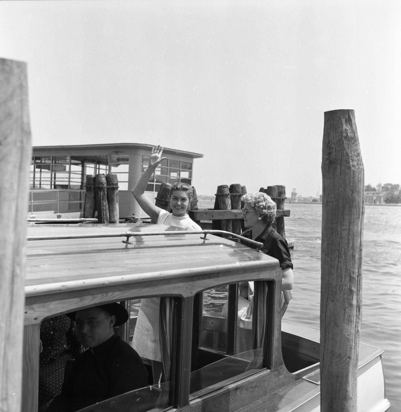 Esther Williams With Her Family In Venice, Italy, September 1957