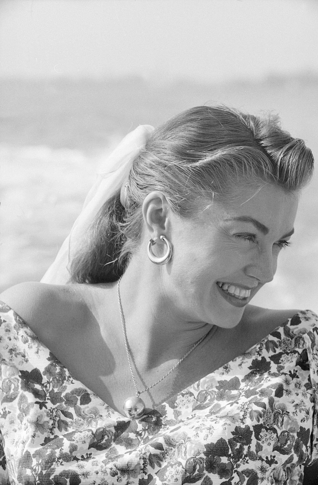Esther Williams Smiling During The Xviii Venice International Film Festival. Venice, 1957