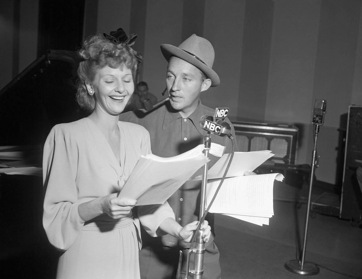 Mary Martin With Host Bing Crosby In The Show Kraft Music Hall, 1942
