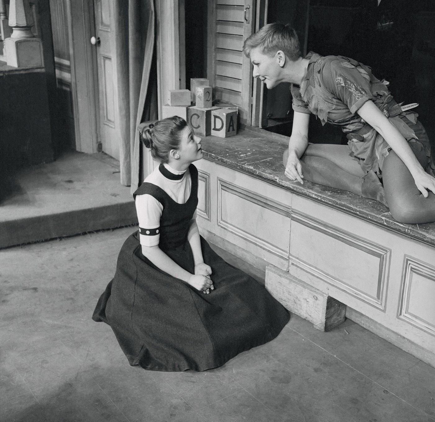 Mary Martin And Heller Halliday On Set