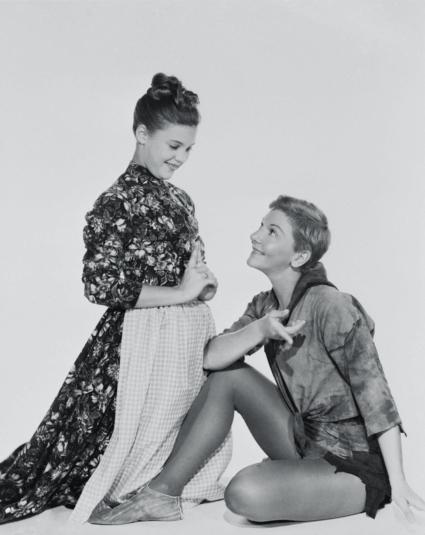 Mary Martin With Young Daughter In Theatrical Costumes