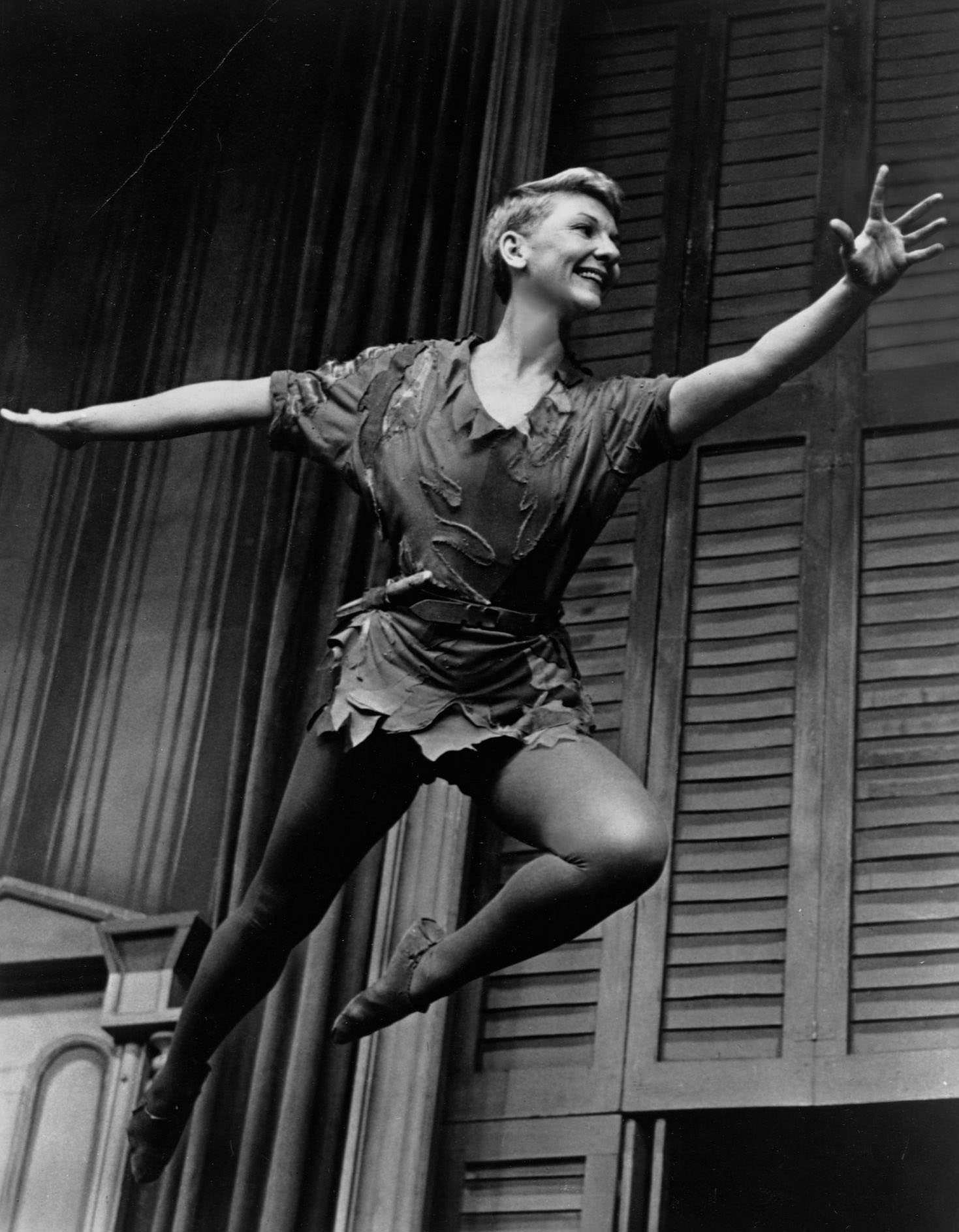 Mary Martin Flys Through The Air As Peter Pan On The Television Program Producer'S Showcase.