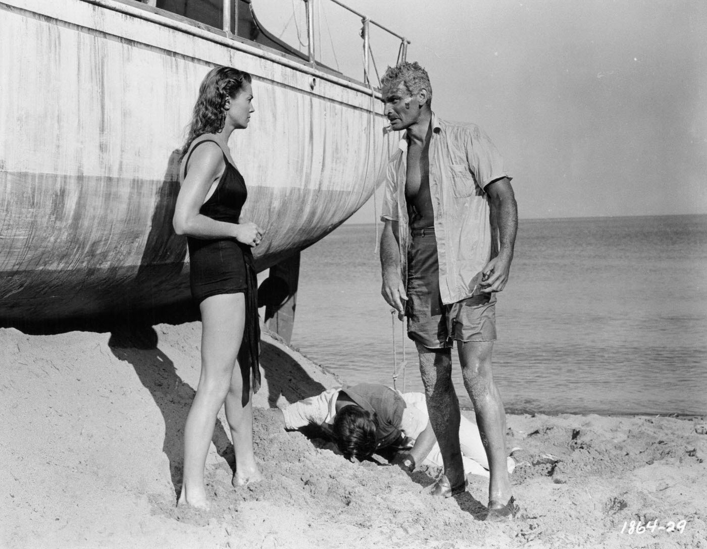 Esther Williams Encounters Jeff Chandler In A Scene From The Film 'Raw Wind In Eden', 1958