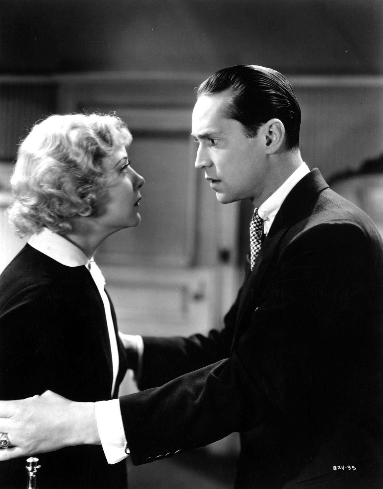 Franchot Tone And Una Merkel In A Scene From The Film 'One New York Night'
