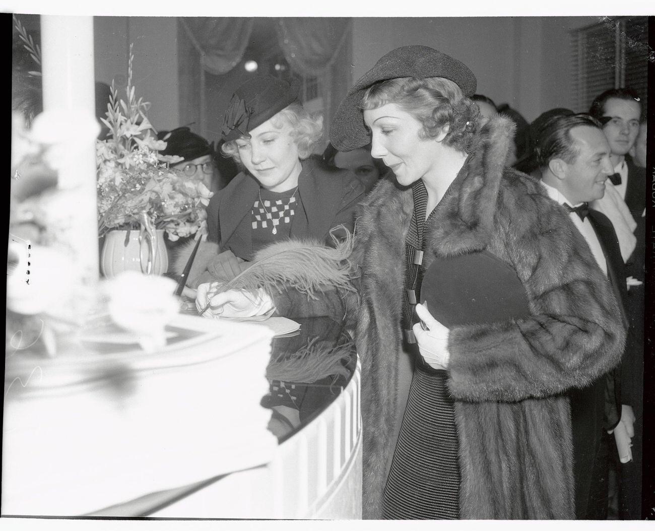 Claudette Colbert With Merkel