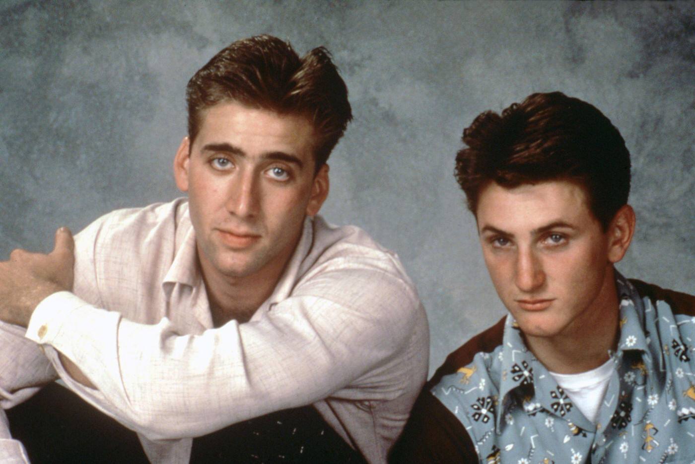 Nicolas Cage And Sean Penn On The Set Of Racing With The Moon, Directed By Richard Benjamin.