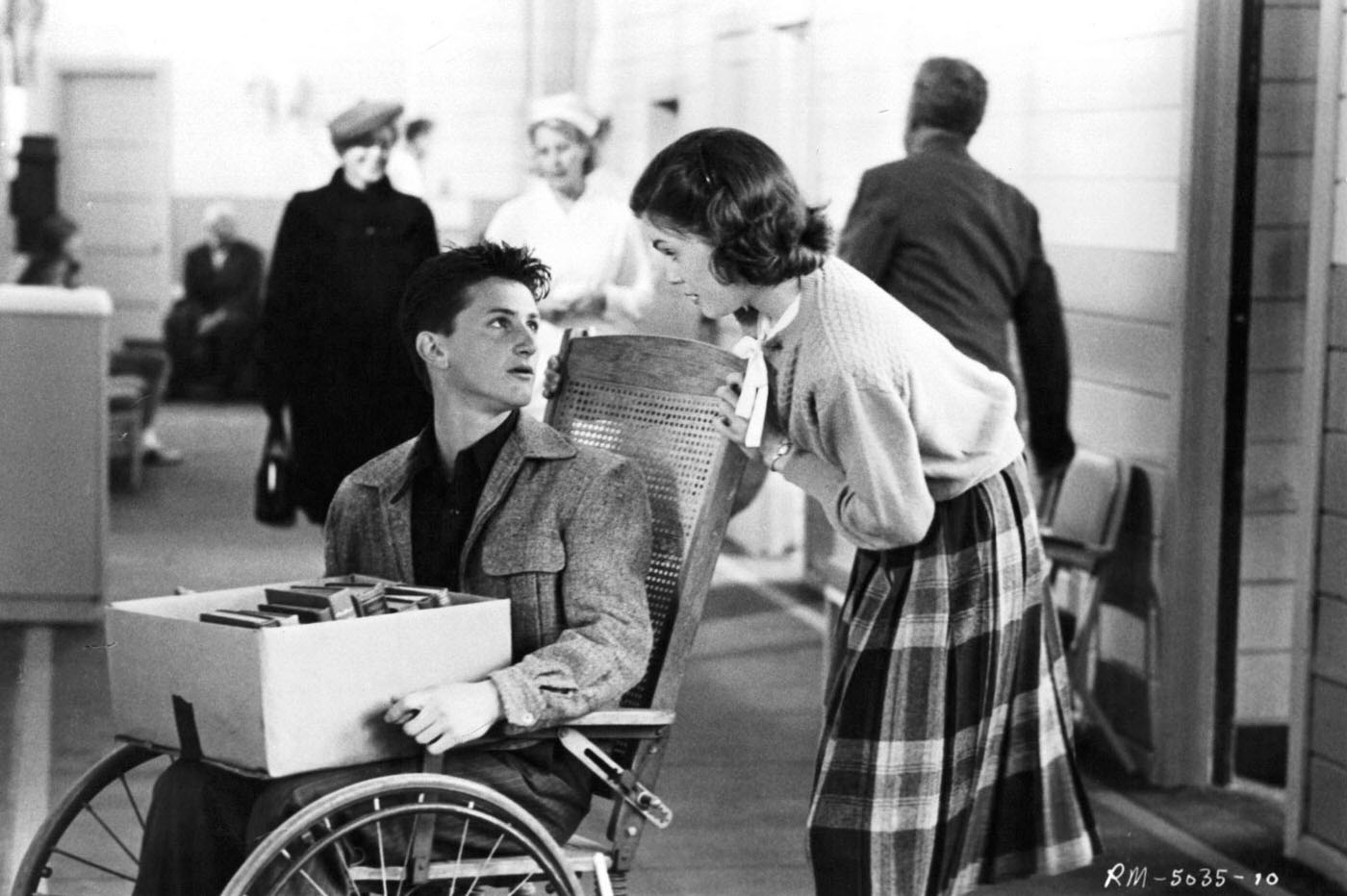 Sean Penn Is Pushed By Elizabeth Mcgovern In A Scene From The Film 'Racing With The Moon', 1984