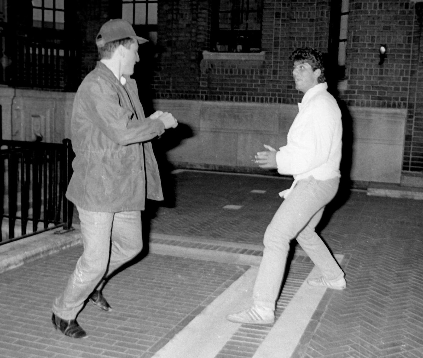 Young Sean Penn And Anthony Savignano Attend &Amp;Quot;Goose And Tomtom&Amp;Quot; Performance Party On August 28, 1986 At The Columbus Cafe In New York City.
