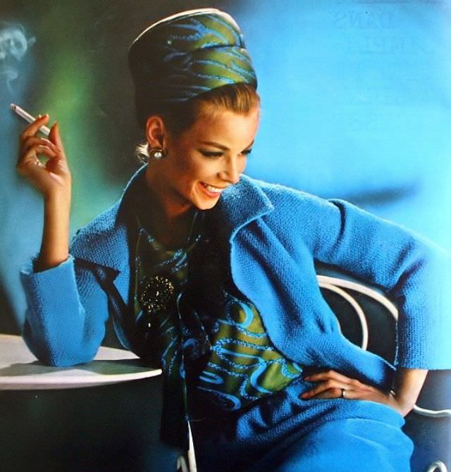 Anne De Zogheb In Ensemble By Pierre Balmain, Marie Claire, March 1963