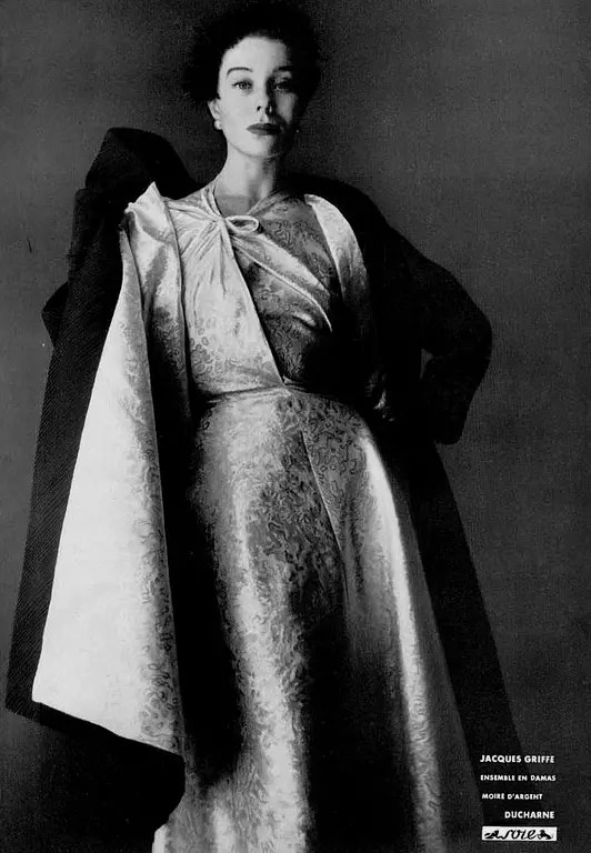 Bettina Graziani Wearing Jacques Griffe, 1953