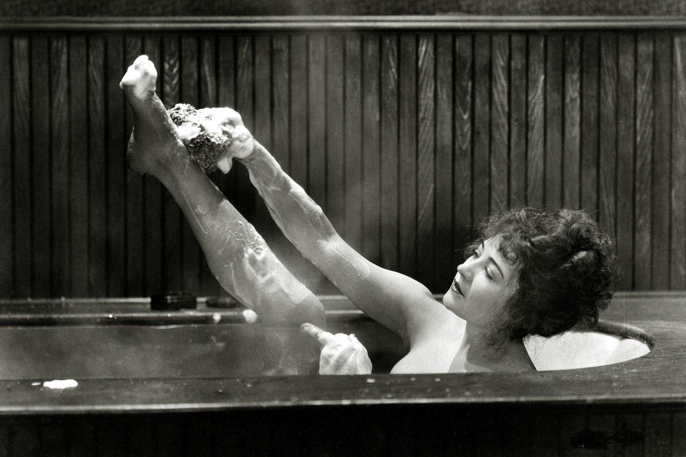 Betty Compson At Bath-Time For A Film Scene, 1920