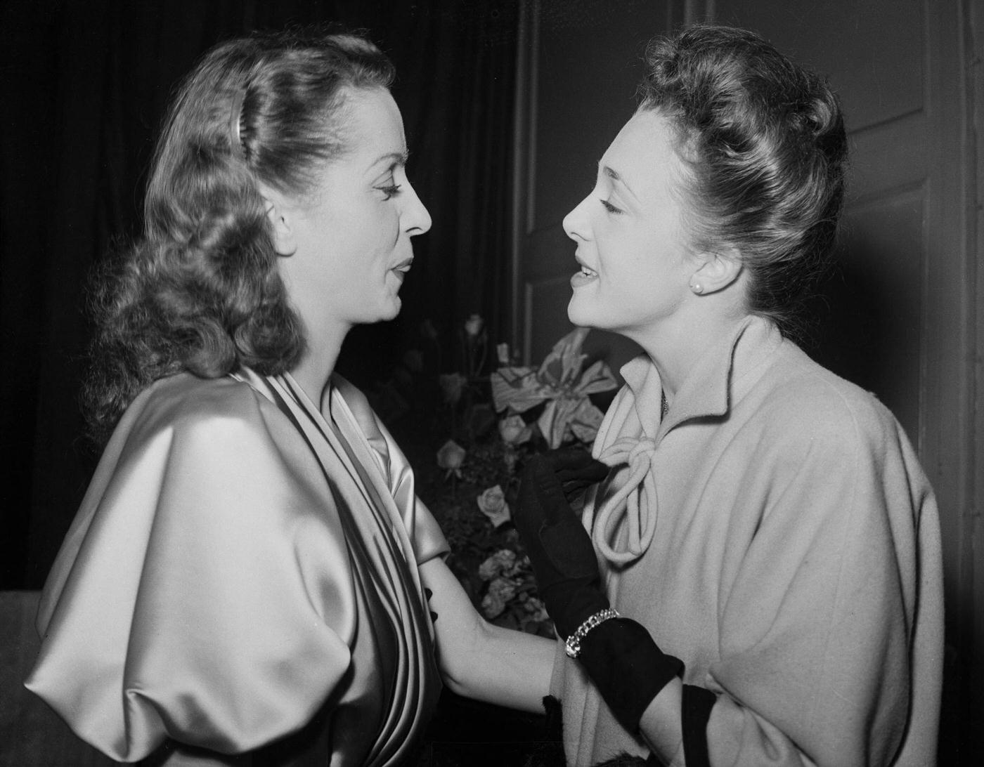 Micheline Presle And Danielle Darrieux On Stage, 1947