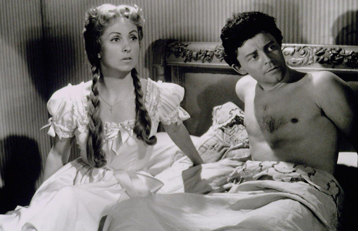 Danielle Darrieux And Gerard Philippe On The Set Of 'Le Rouge Et Le Noir', 1954