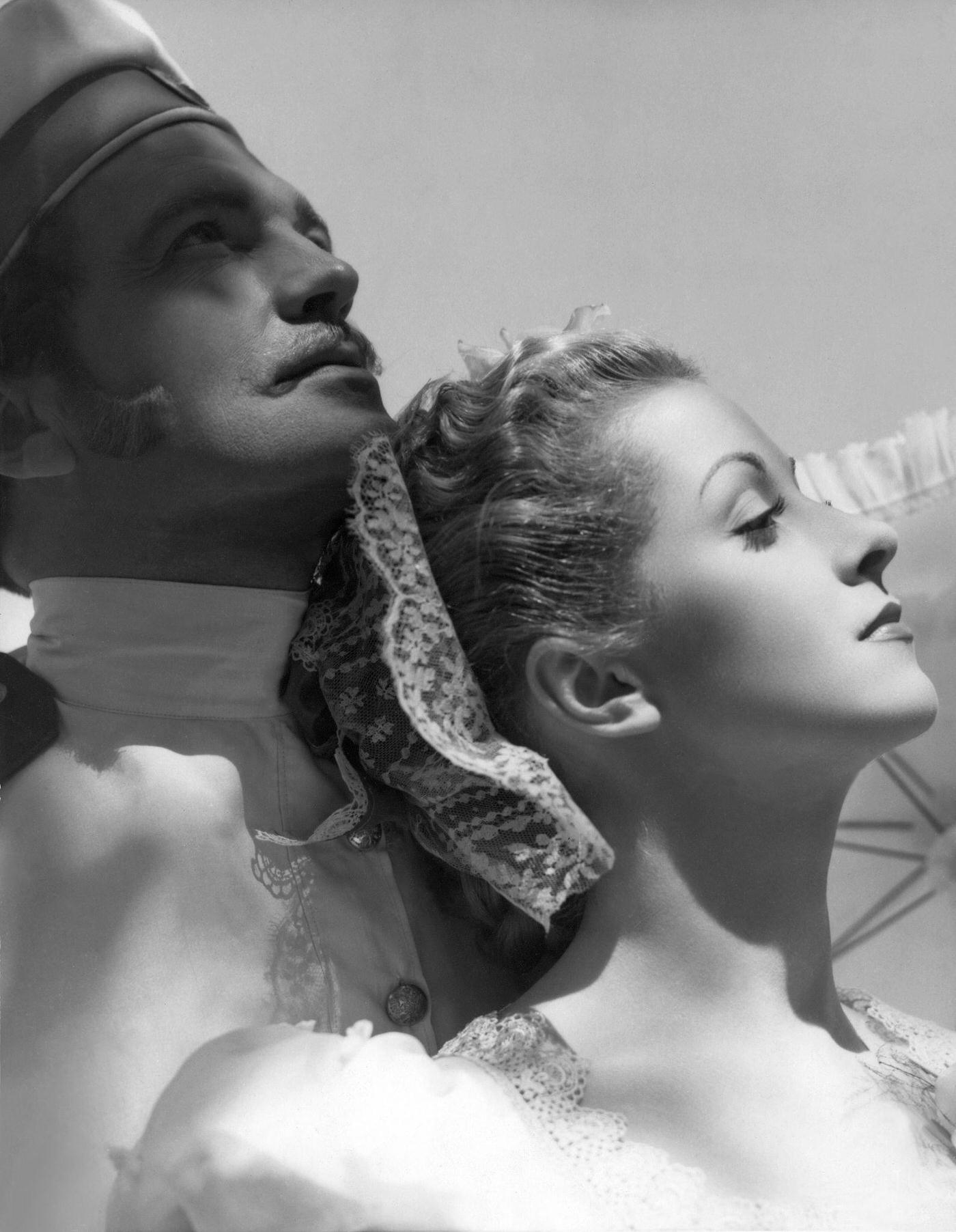 John Loder And Danielle Darrieux On The Set Of Katia