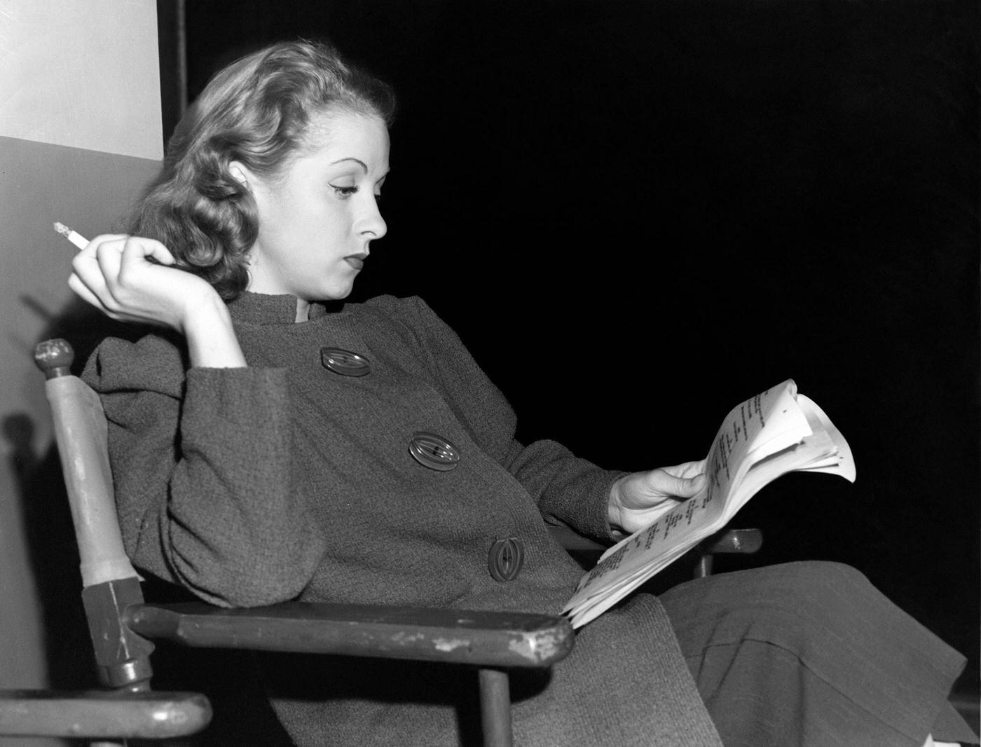 Danielle Darrieux On The Set Of &Amp;Quot;The Rage In Paris&Amp;Quot;.