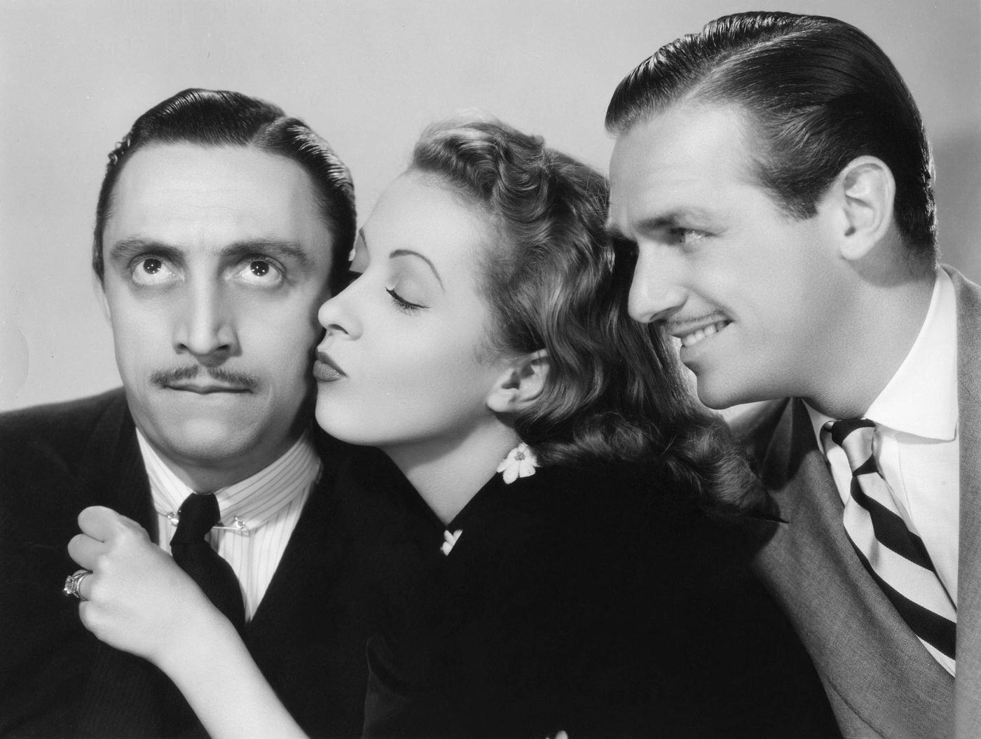 Mischa Auer, Danielle Darrieux And Douglas Fairbanks Jr. On The Set Of &Amp;Quot;The Rage In Paris&Amp;Quot;.