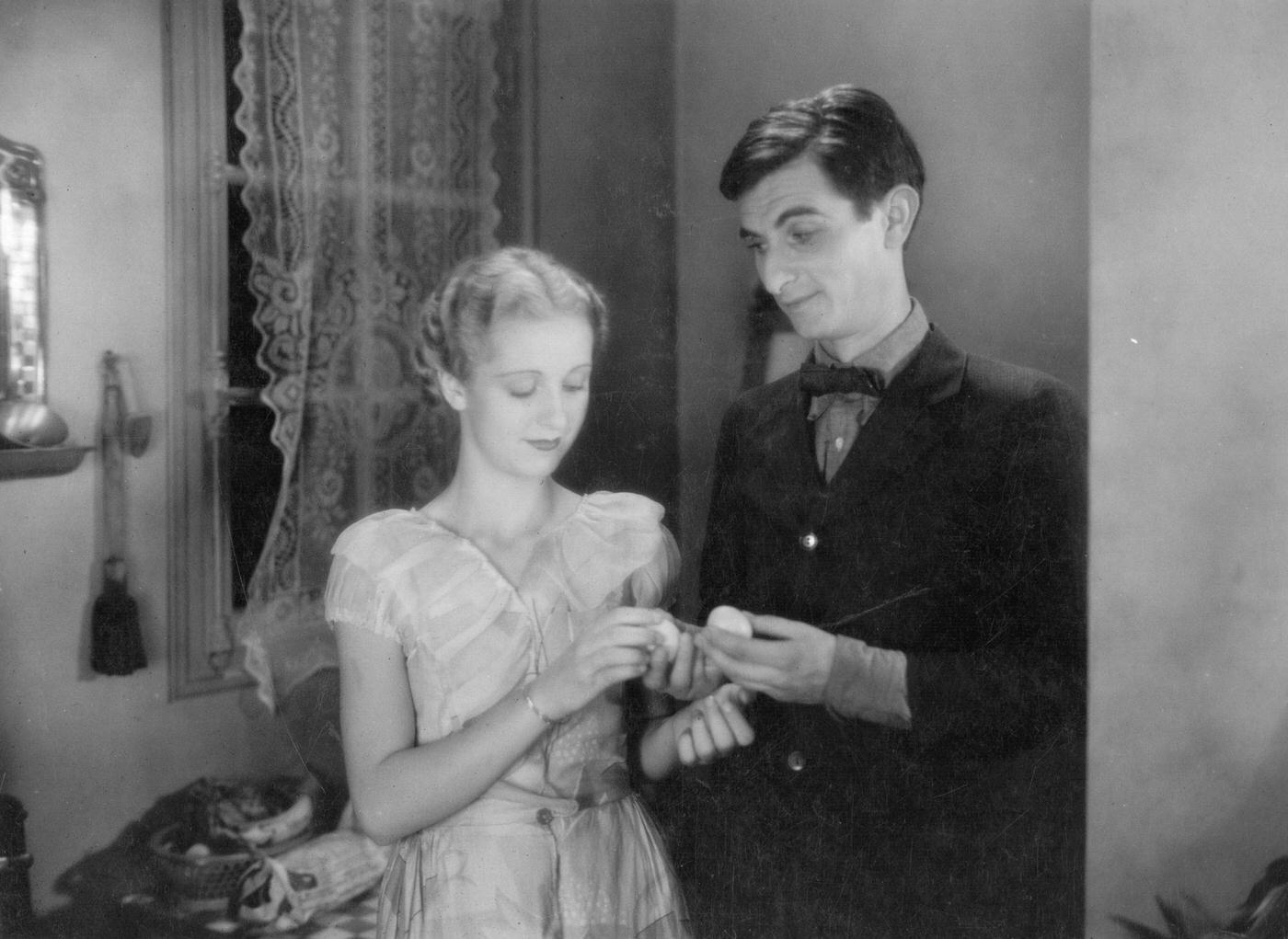 Danielle Darrieux Receives A Gift From Gerard Sandoz As A Hopeful Admirer In A Scene From The Film 'Panurge'