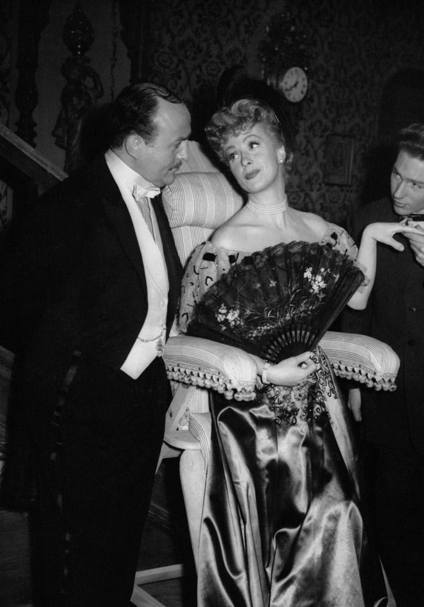 Bernard Blier And Danielle Darrieux In The Film &Amp;Quot;La Maison Bonnadieu&Amp;Quot; By Carlo Rim, In France, 1951.