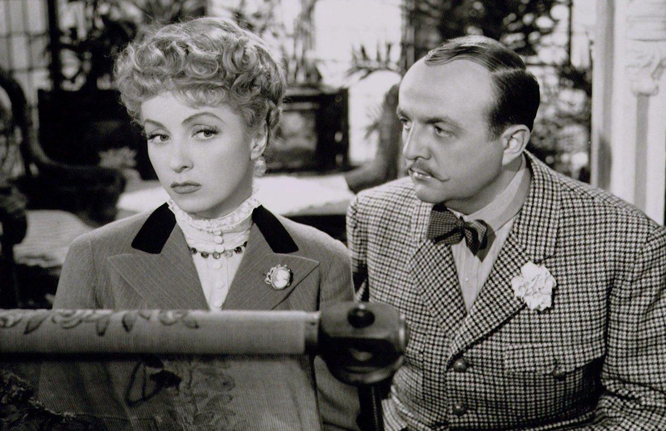 Danielle Darrieux And Bernard Blier On The Set Of &Amp;Quot;La Maison Bonnadieu,&Amp;Quot; Written And Directed By Carlo Rim.