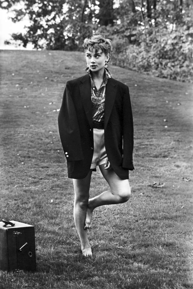 Audrey Hepburn During The Filming Of ‘Sabrina’, Long Island, New York, 1954