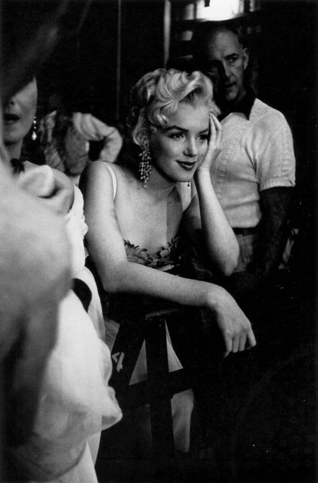 Marilyn Monroe Watching The Shooting Of The Film 'Desireé', 1953
