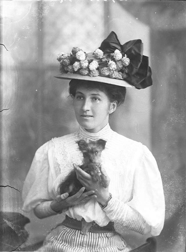 Miss Marston And Dog, October 1, 1908