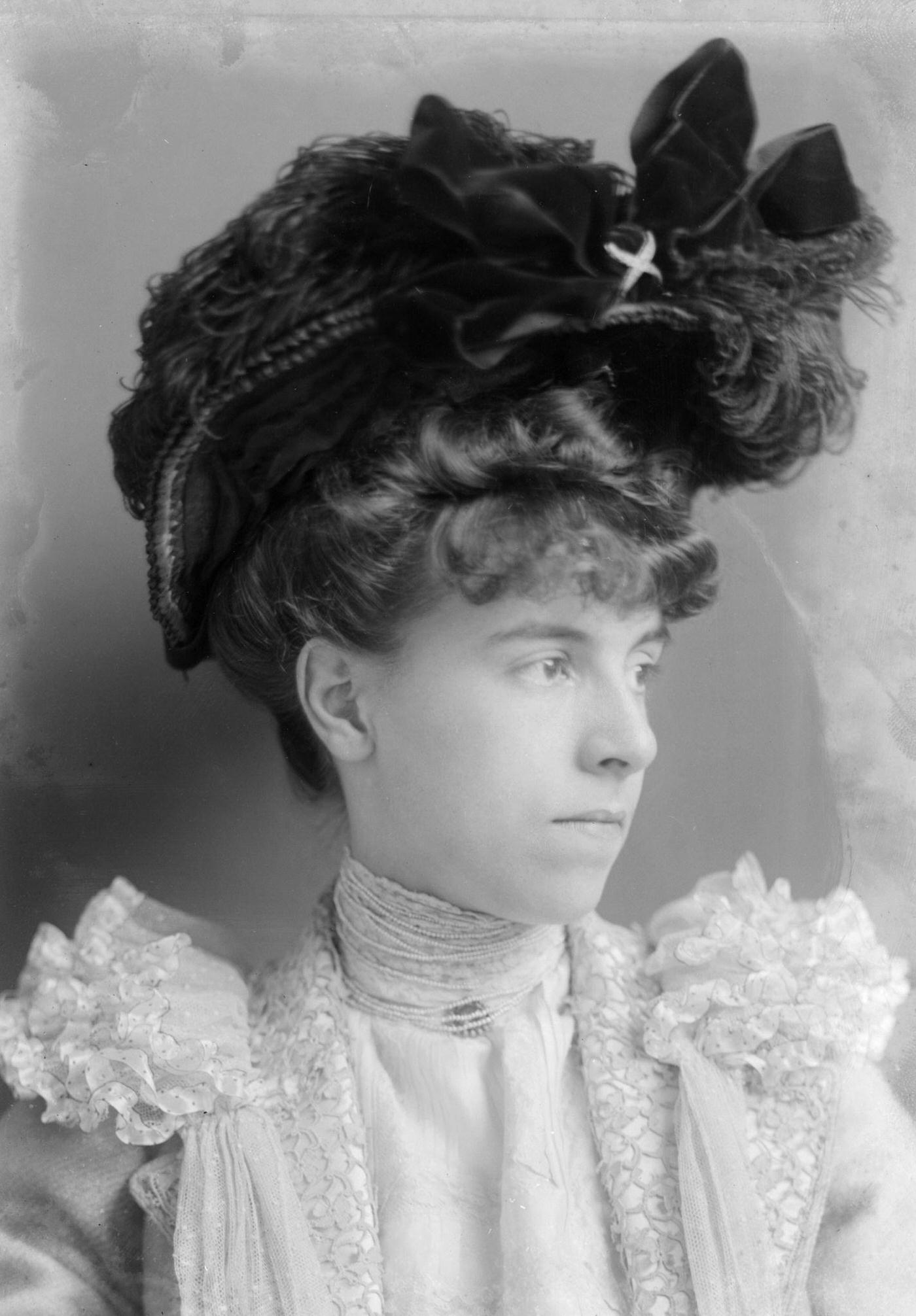 A Formal Portrait Of Miss M Stephenson Wearing A Typically Edwardian Hat, 1902