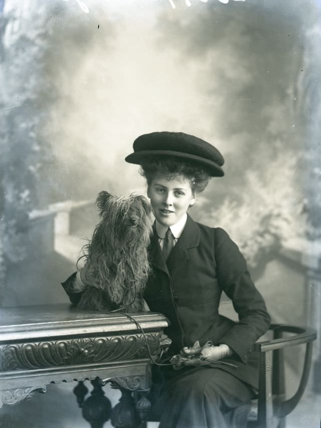 Miss Taylor And Dog, 1906