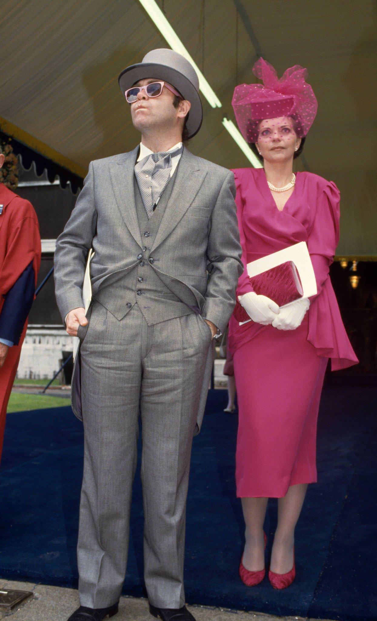 Elton John With His Ex-Wife Renate Blauel Attending The Wedding Of Prince Andrew, The Duke Of York, And Sarah Ferguson In London, England On July 23, 1986