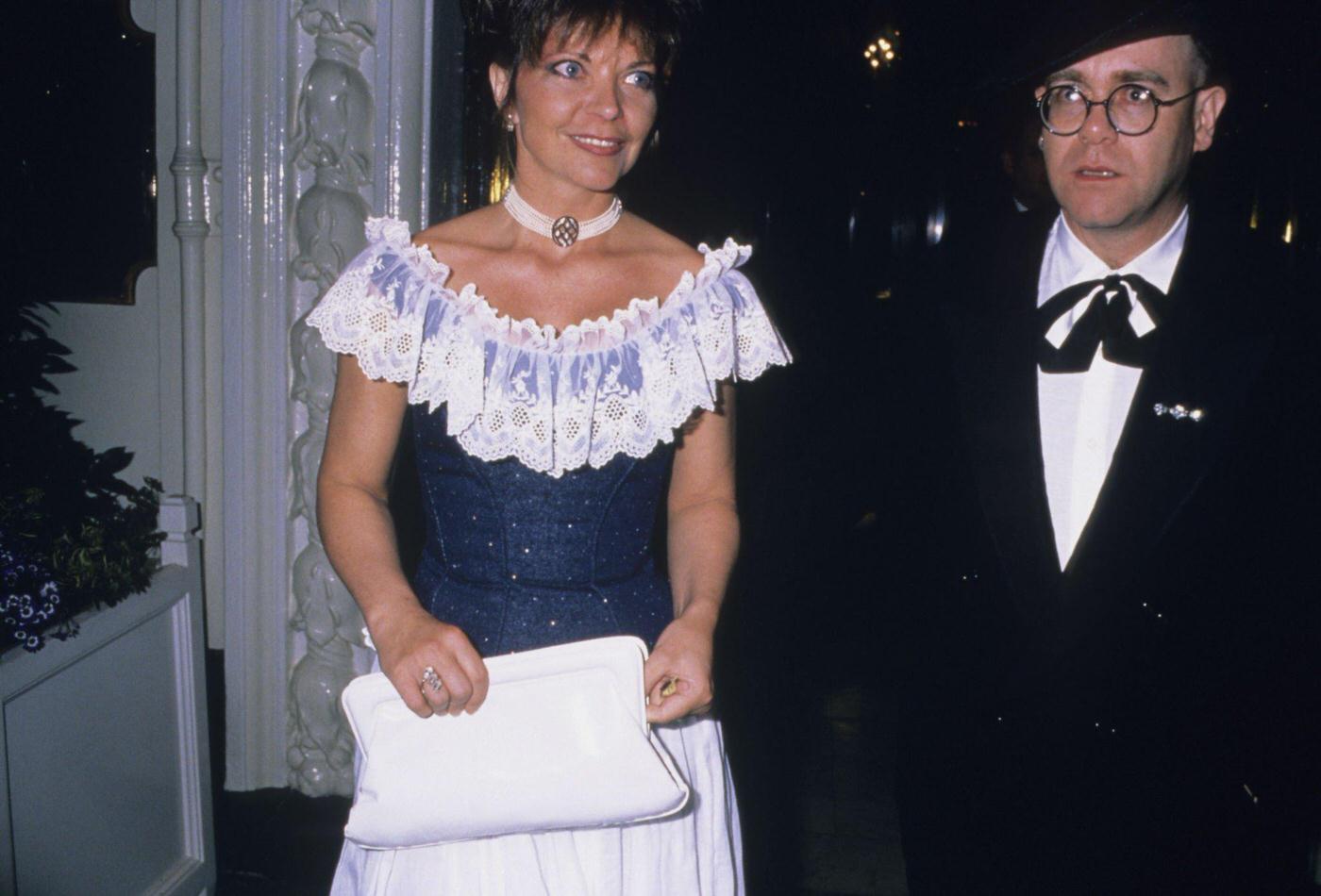 Elton John With Renate Blauel At A Gala Charity Performance.