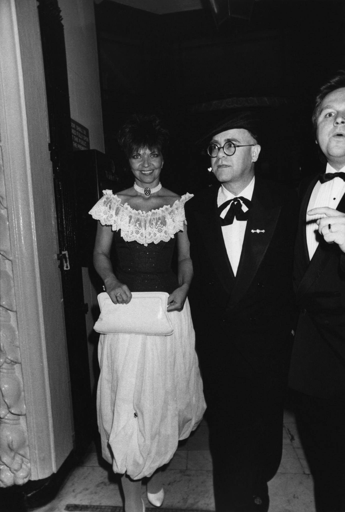 Eelton John With Renate Blauel At A Gala Charity Performance.