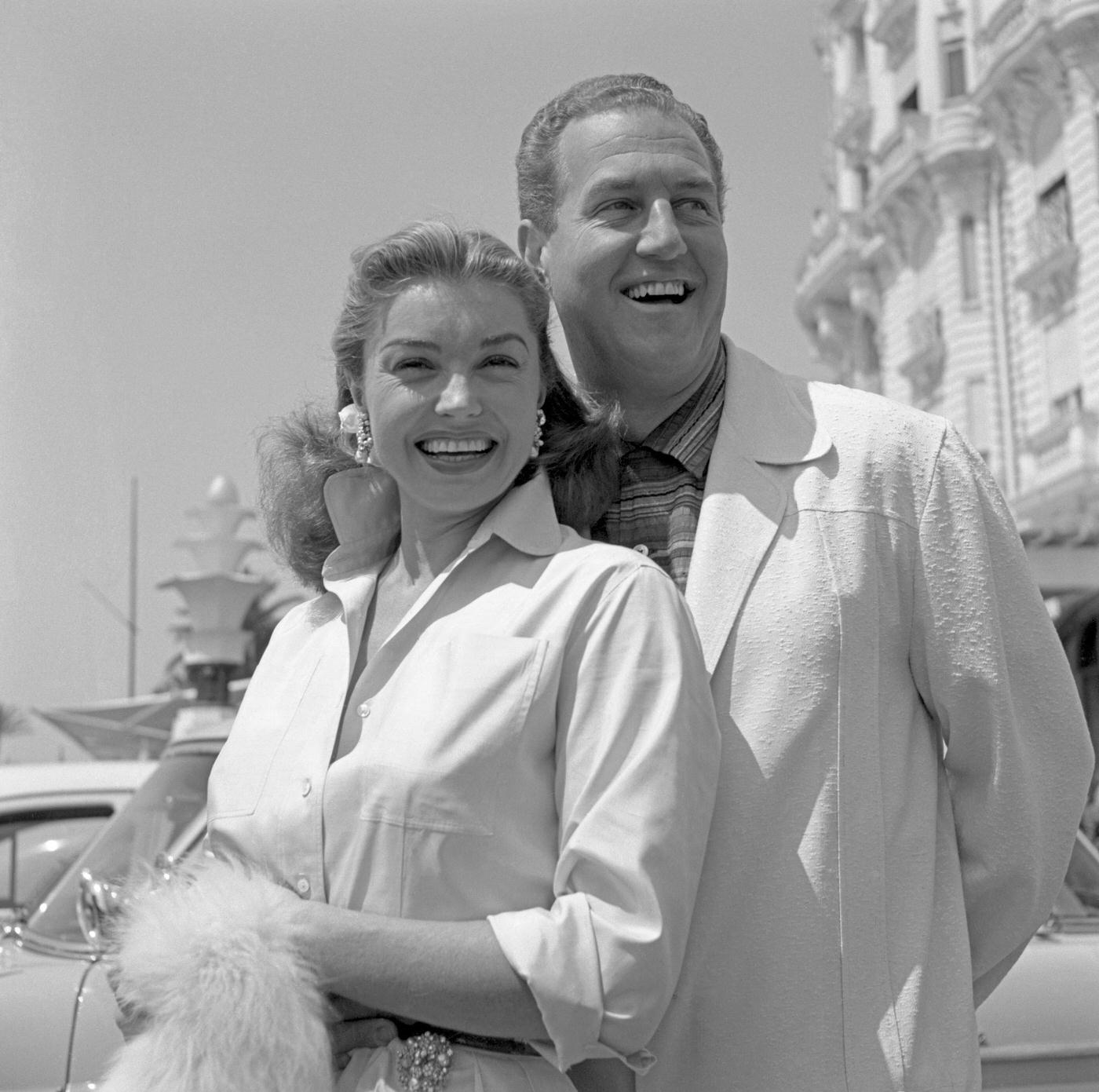Esther Williams With Her Second Husband Ben Gage In Cannes, 1945.