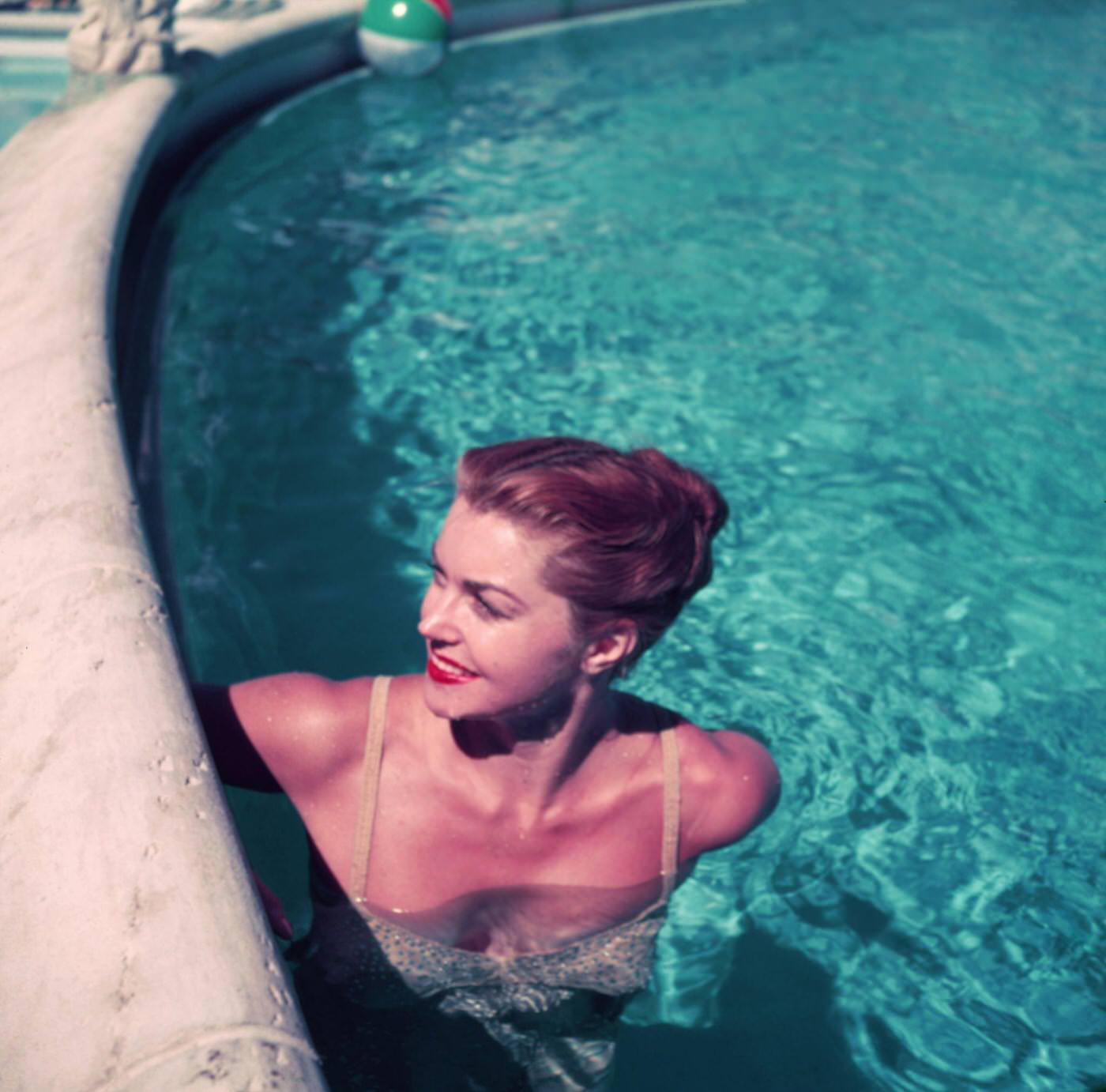 Esther Williams, In A Florida Swimming Pool, 1955.