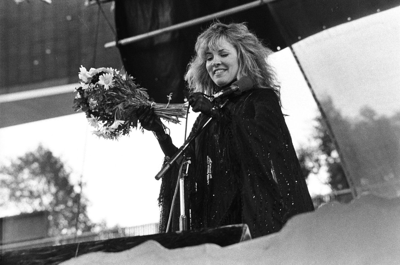 Stevie Nicks Of Fleetwood Mac Performs Live At The Oakland Coliseum In 1977 In Oakland, California.