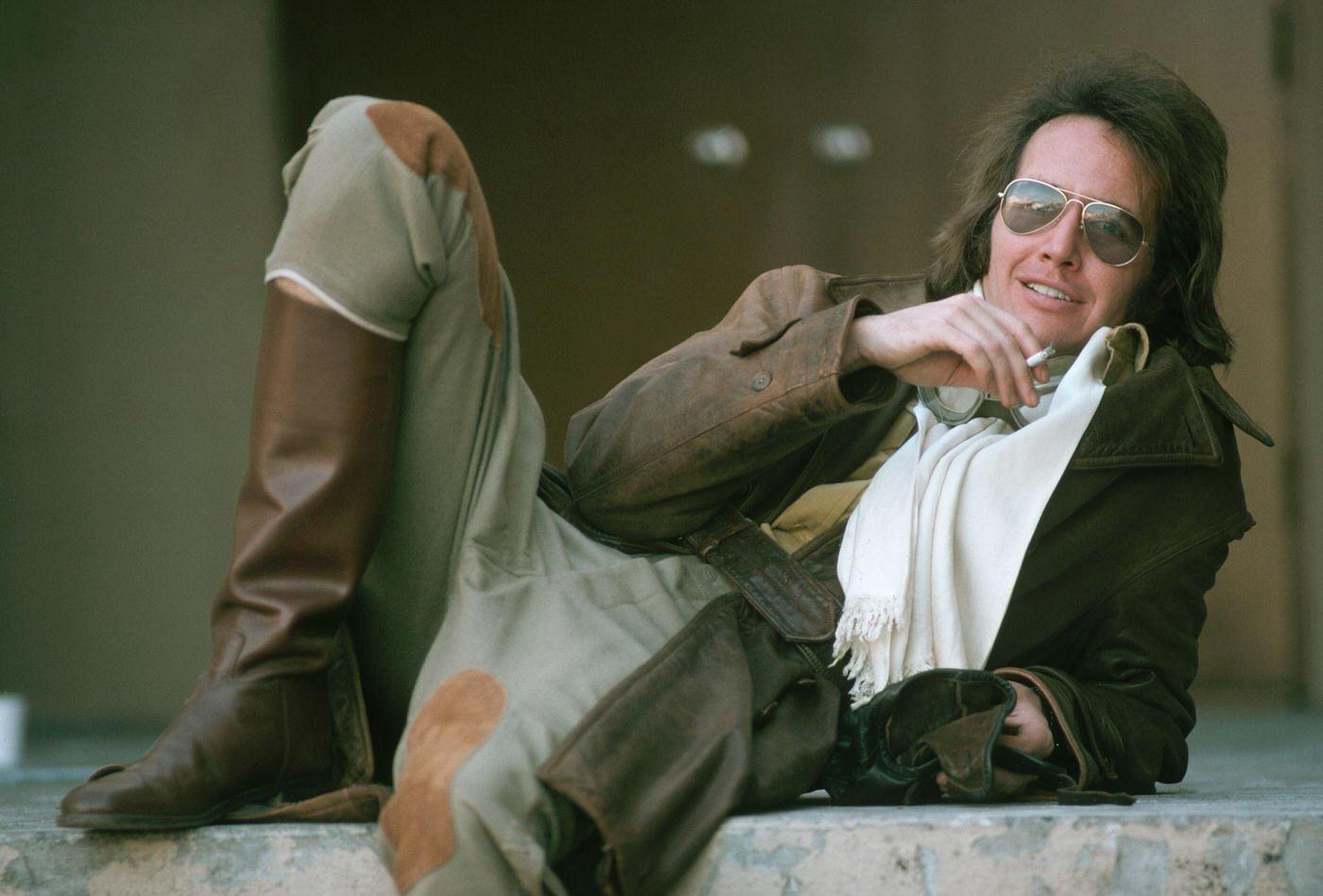 Folk Singer John Stewart Wears An Aviator'S Costume. Stewart Was A Member Of The Kingston Trio. Later, He Wrote Songs For And Produced The Monkees, Lovin' Spoonful, Fleetwood Mac, And Stevie Nicks.