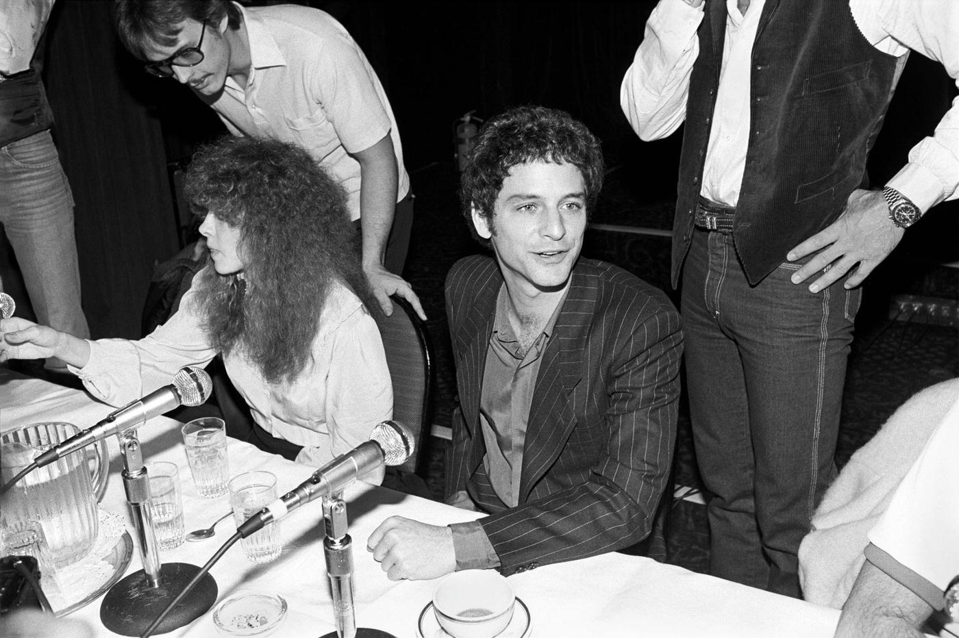 Stevie Nicks And Lindsey Buckingham At A Fleetwood Mac Press Conference At The Hotel St Moritz In New York City On November 9, 1979.