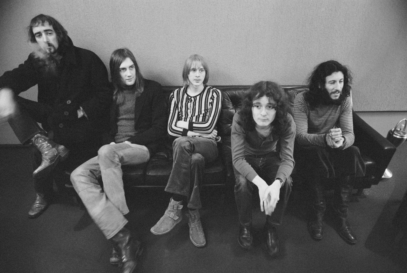 John Mcvie, Mick Fleetwood, Danny Kirwan, Jeremy Spencer And Peter Green Of The Rock Group Fleetwood Mac, 1970