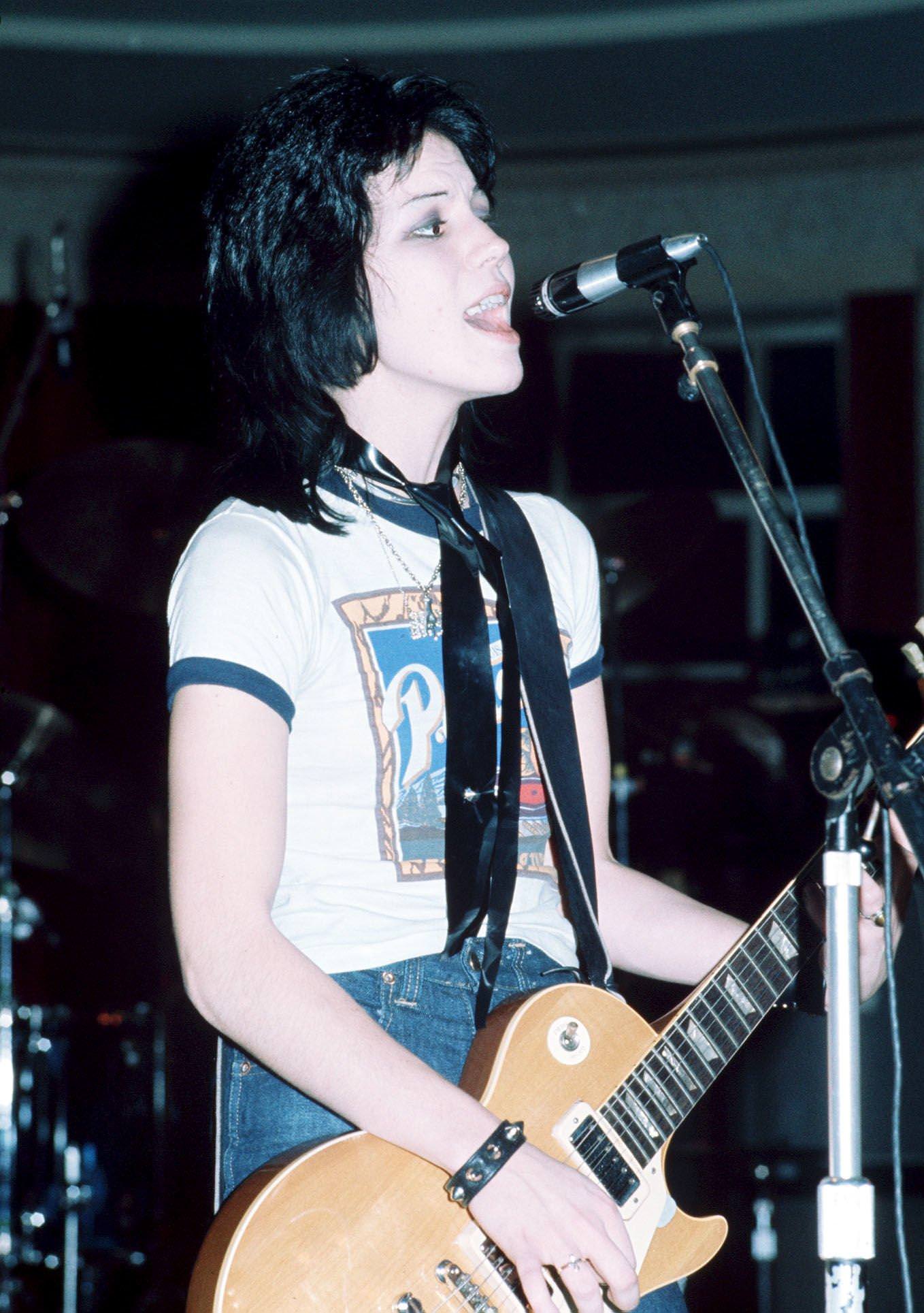 Joan Jett During The Leeds University Concert By The Runaways, The Girls' Rock Group From California.