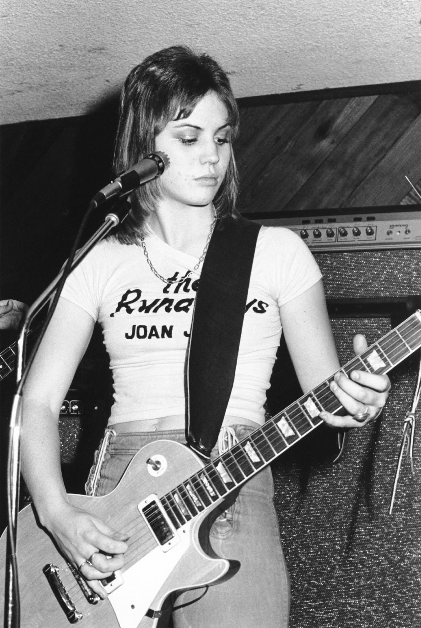 Joan Jett Performs On Stage In 1977.