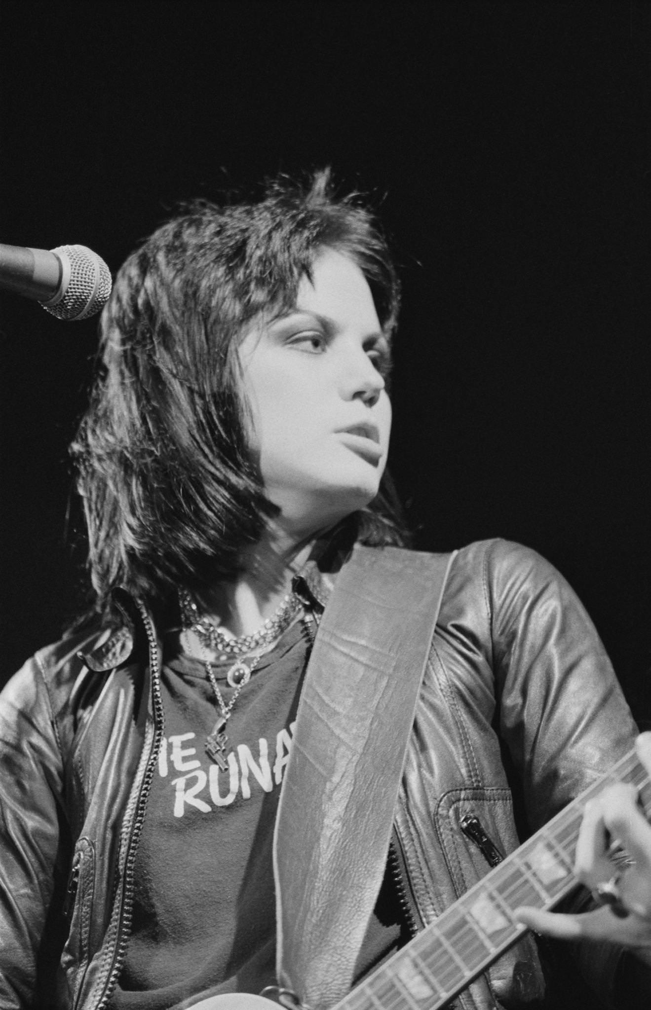 Joan Jett Performing On Stage At The Free Trade Hall In Manchester, England On November 12, 1977.