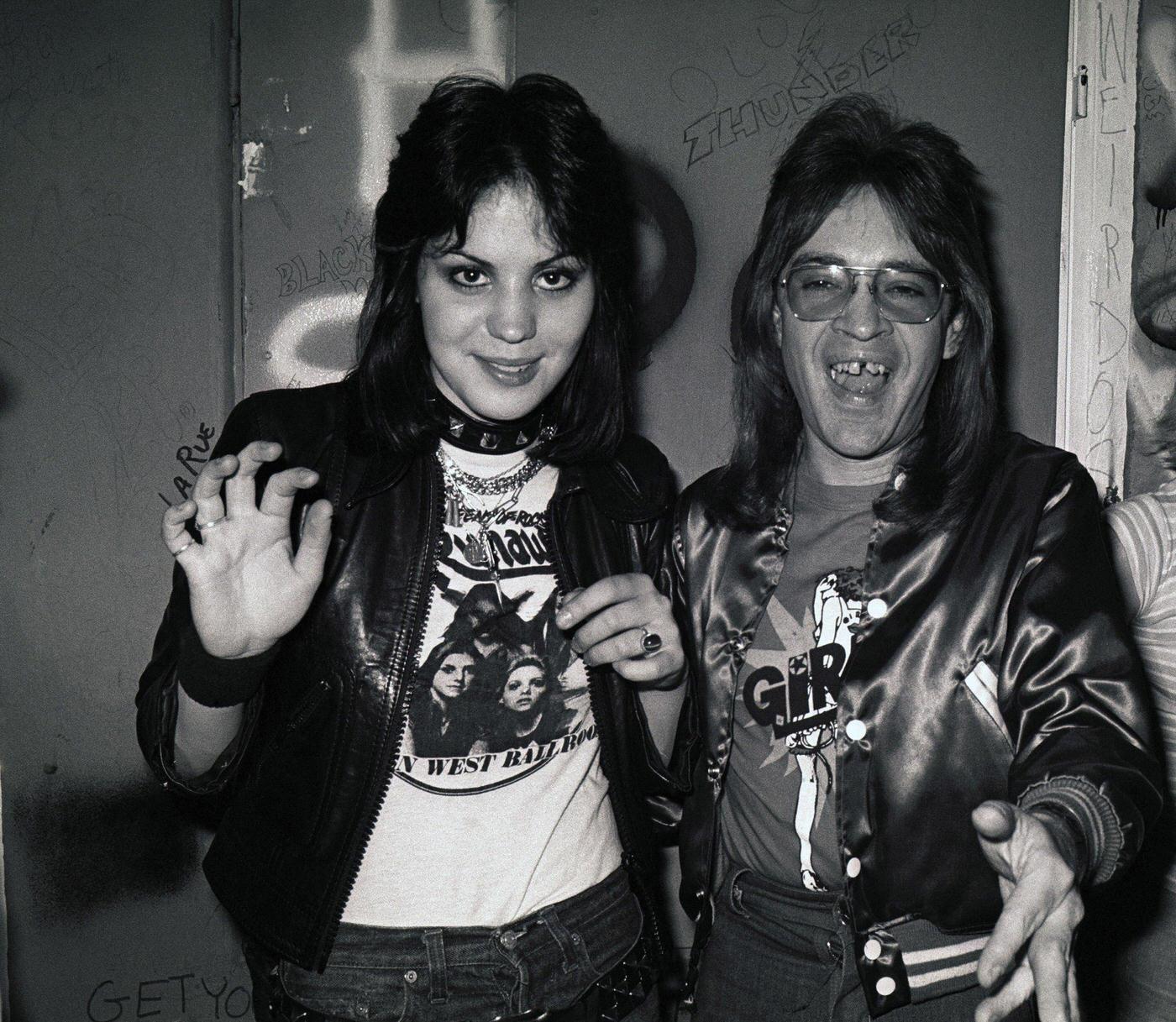 Joan Jett And Rodney Bingenheimer Backstage At The Whiskey In Los Angeles, California.