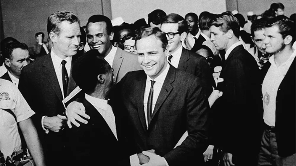 Marlon Brando At The March On Washington In 1963.